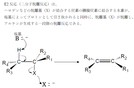 シクロヘキサンのE2脱離　反応性（速度）と立体配座の安定性の関係　94回薬剤師国家試験問9